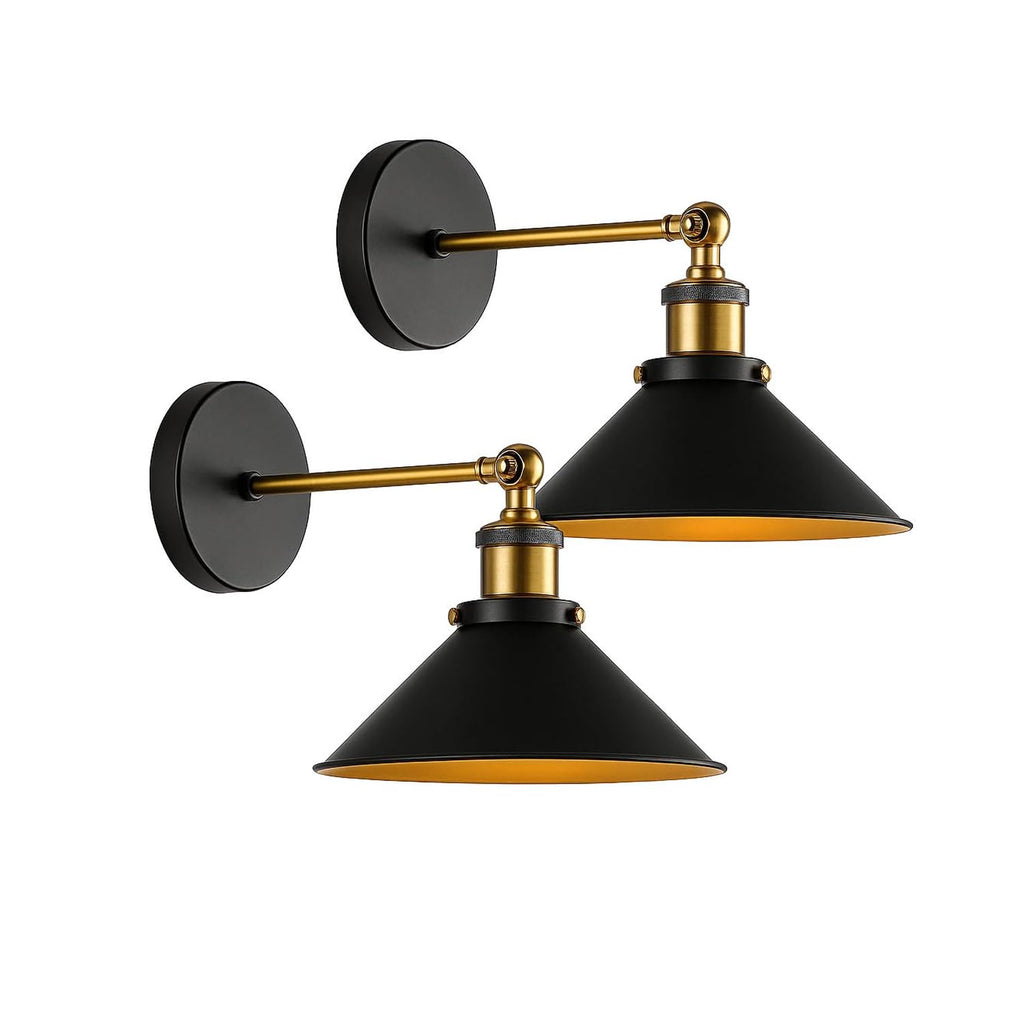 Industrial Black Metal Wall Sconce LED Fixture for Modern Indoor Lighting Decor