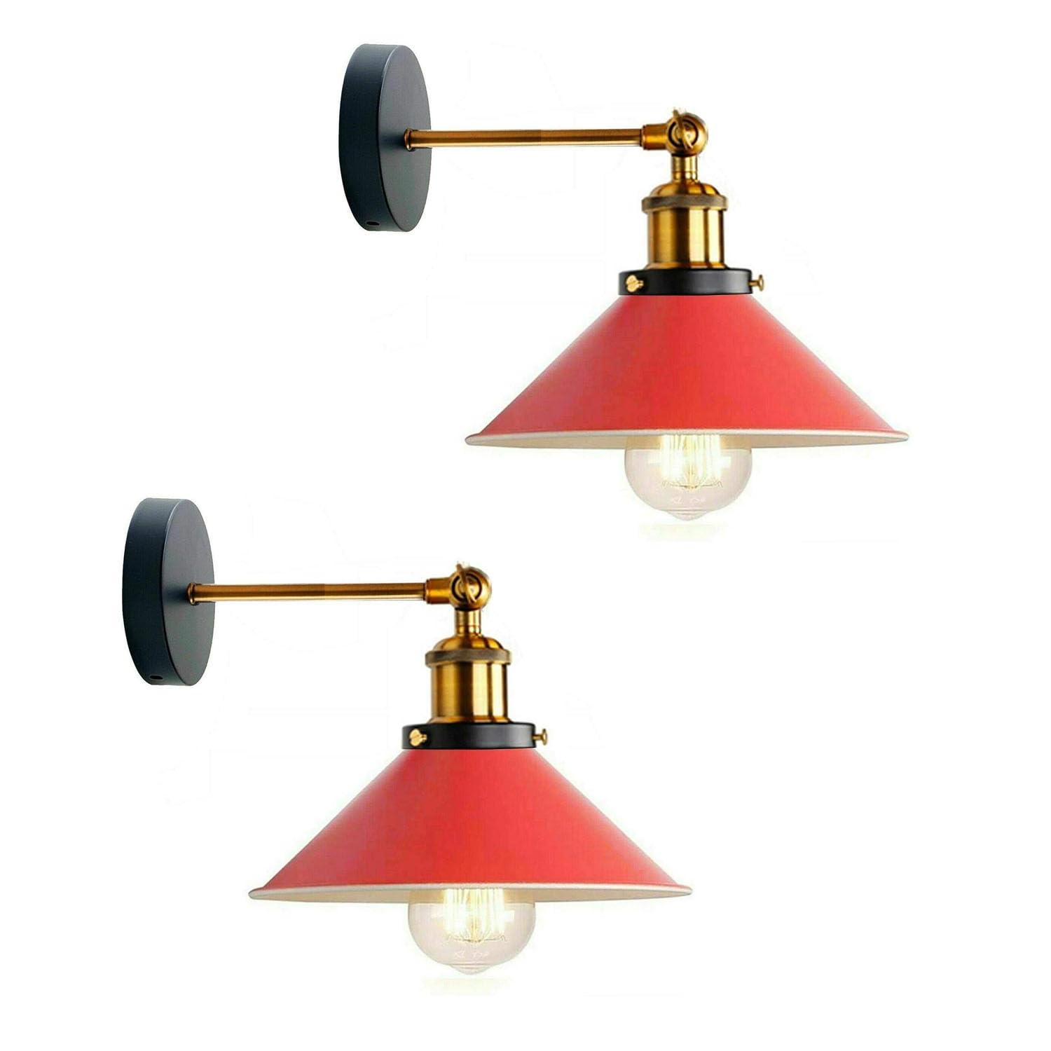2 x Industrial Metal Wall Lights Indoor ~6192