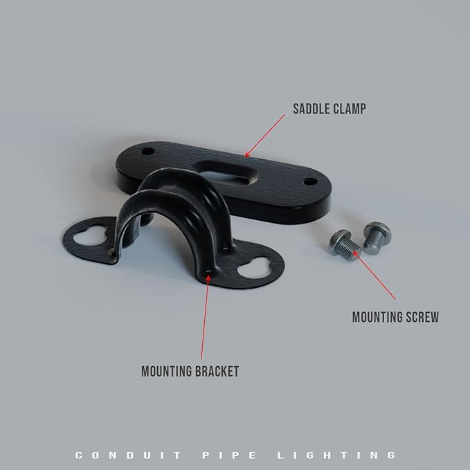 20mm Metal Conduit Distance Saddle Clip for Pipe Installation, Black & Silver