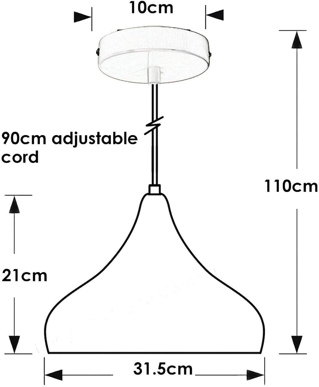Industrial Vintage Metal Dome Pendant Light Fixture, Dimmable E27 Base Ceiling Lamp