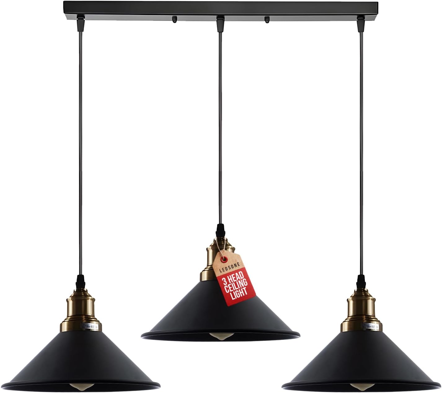 E27 Metaal Hanglamp 3 Lampen In Hoogte Verstelbaar ~6068