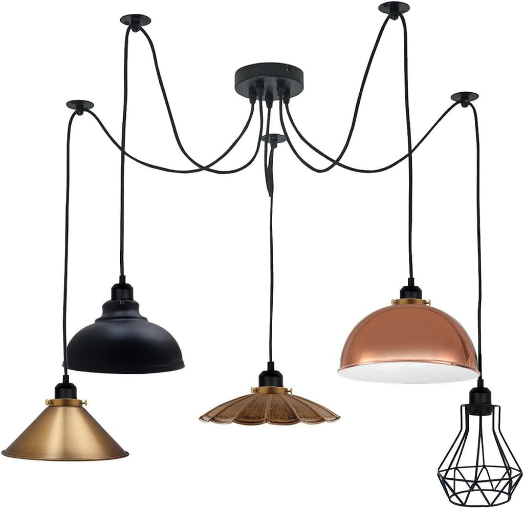 Industrial Vintage 5 Way Ceiling Chandelier Light ~6309