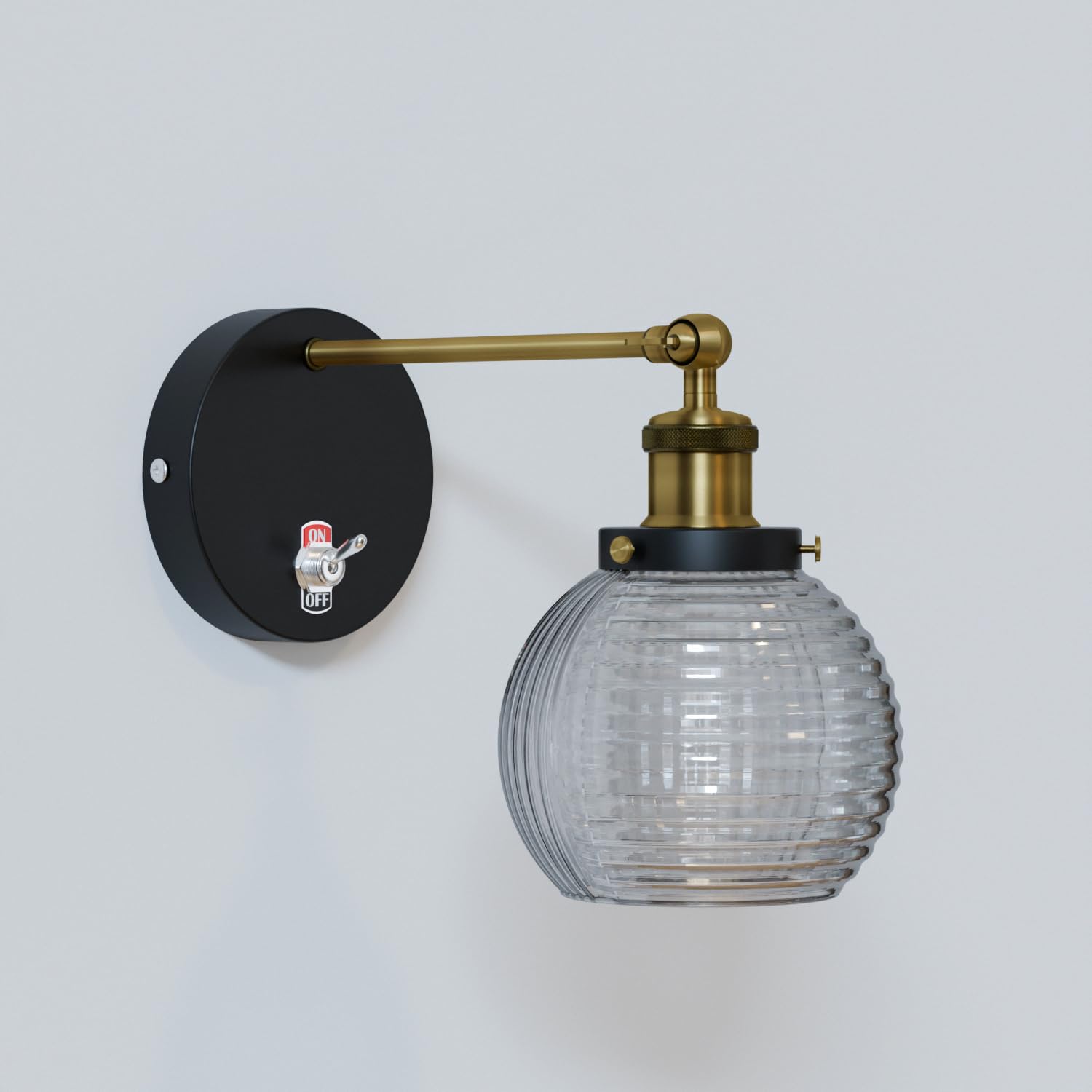 E27 Glass Wall Light With Switch ~6193