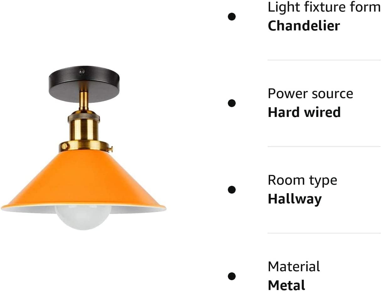 Modern Industrial Cone Shade Light | Semi Flush Mount ~6249