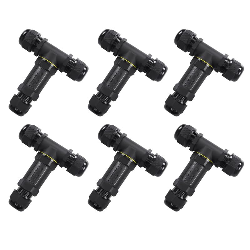 Durable 3-Pin IP68 Waterproof Electrical T-Connector Junction Box for Outdoor Cables