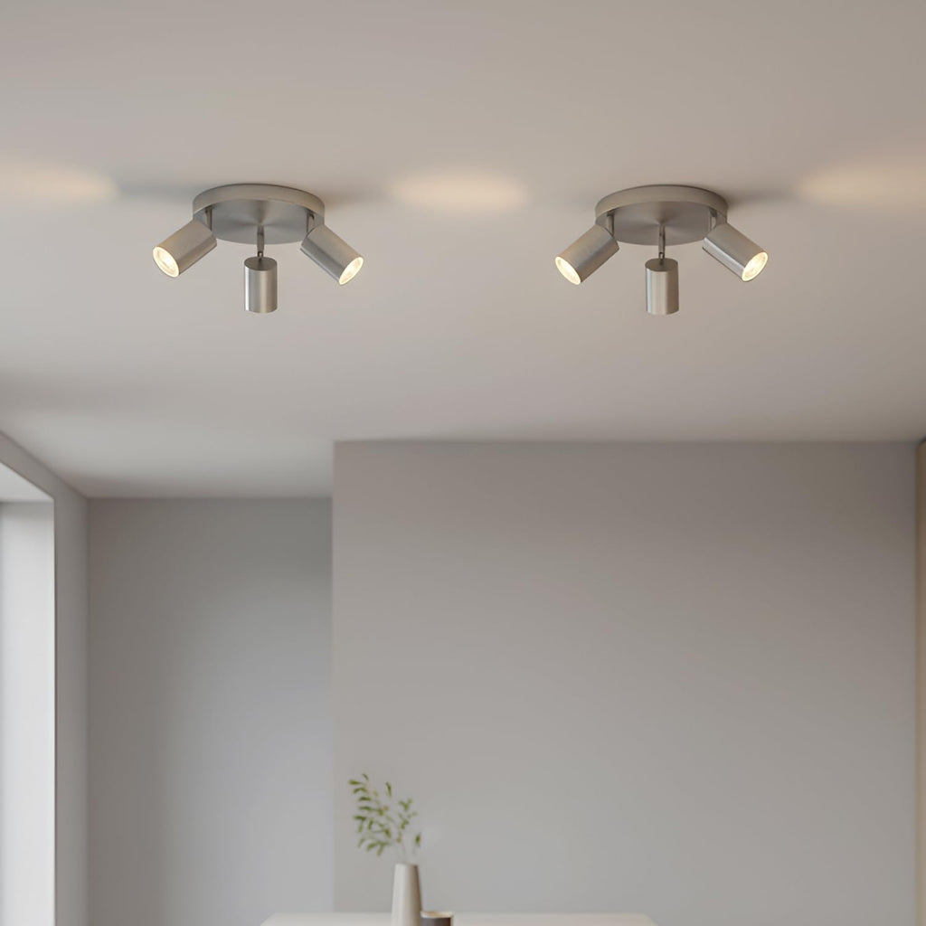 Stylish 3-Light GU10 Ceiling Spotlight: Adjustable Directional Track Lighting Fixture