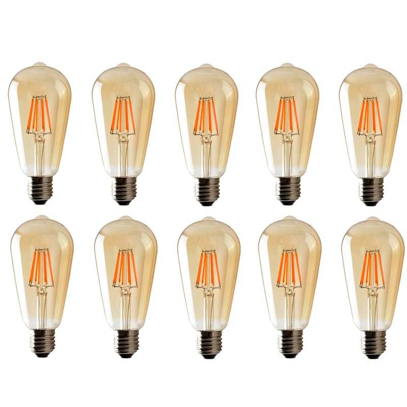 Vintage Dimmable LED Edison Bulb, ST64 E27, Warm Amber Glow Light