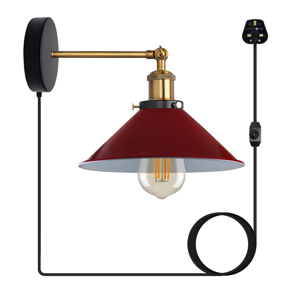Industrial Indoor Plug in Wall Light with Dimmer ~6332