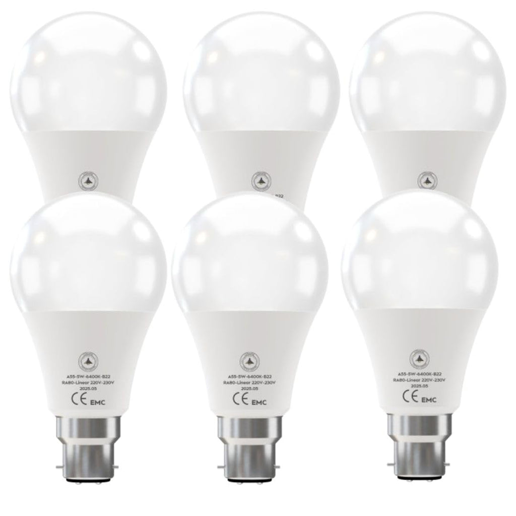 5W B22 Bayonet GLS LED Light Bulb Cool White Energy Efficient Globe