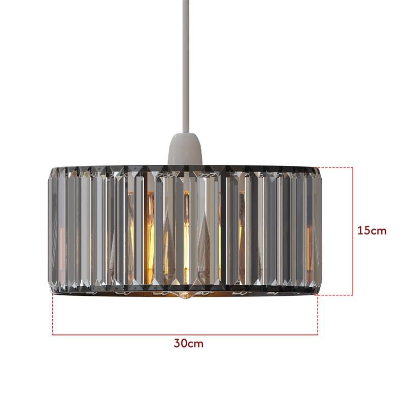 Elegant Crystal Glass Drum Ceiling Lamp Shade - Modern Flush Mount Light Fixture