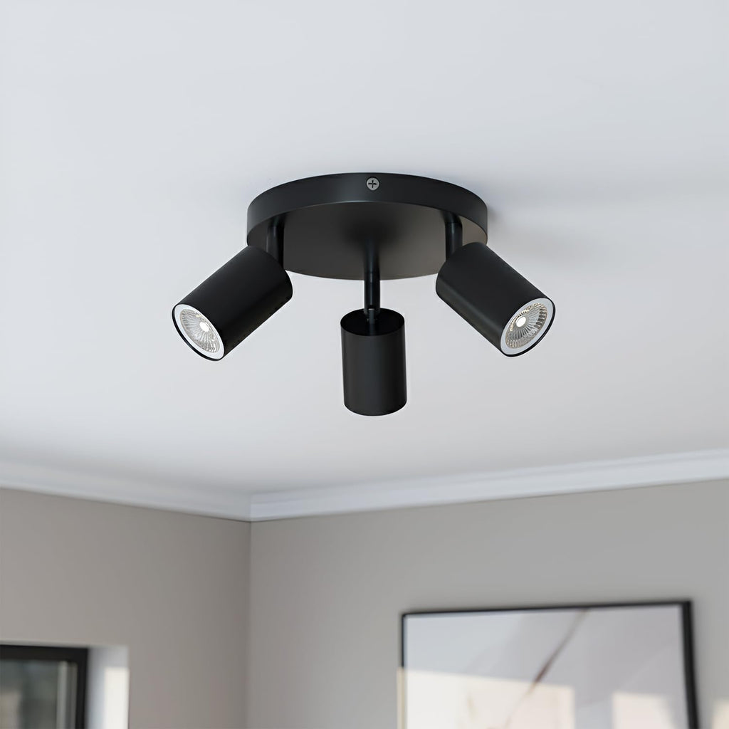 Stylish 3-Light GU10 Ceiling Spotlight: Adjustable Directional Track Lighting Fixture