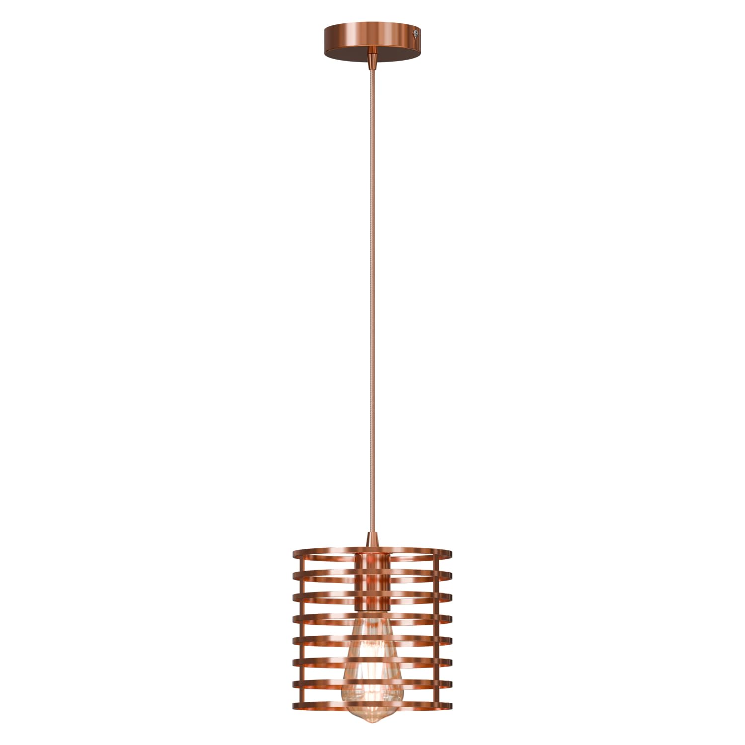Modern LED Metal Pendant Light Fixture with Adjustable Cord for Kitchens