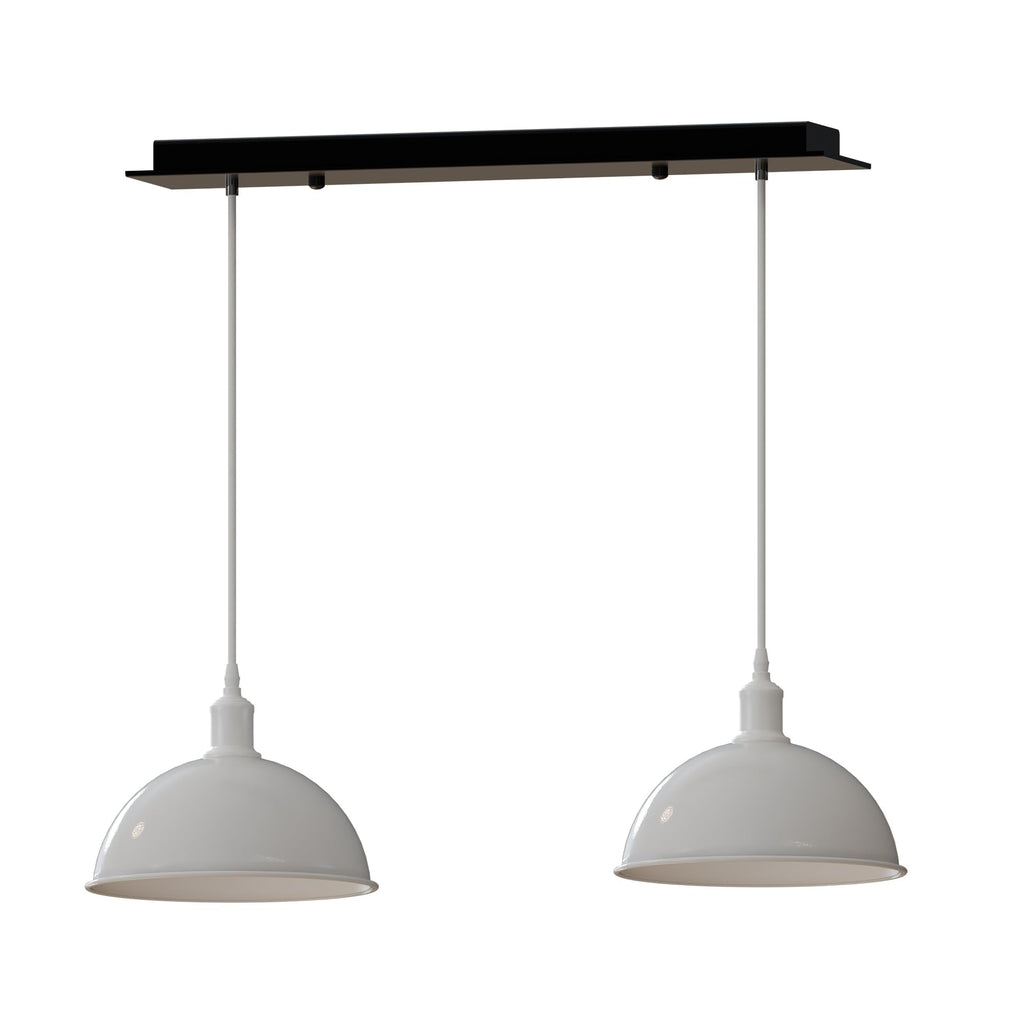 Vintage Industrial 2-Head Dome Pendant Light Adjustable Cable Kitchen Dining