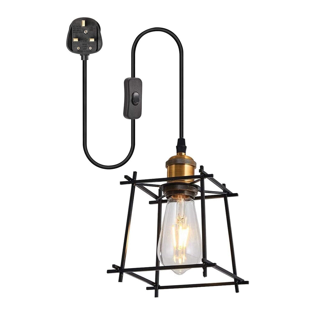 Industrial LED Pendant Light with UK Plug ~6359