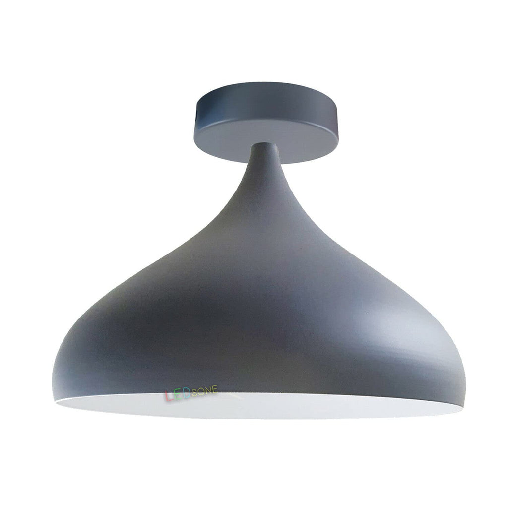 Modern Industrial Metal Flush Mount Ceiling Light Fixture, E27 Bulb Compatible, Dimmable