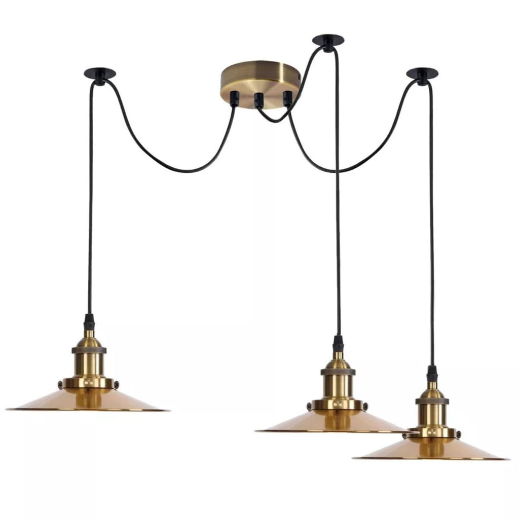 Vintage Industrial Metal Ceiling Pendant Light Fixture with Adjustable Length