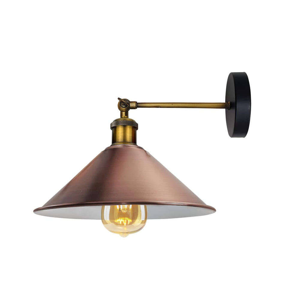 Vintage Industrial Metal Wall Sconce Light Fixture with Cone Shade, E27 Base