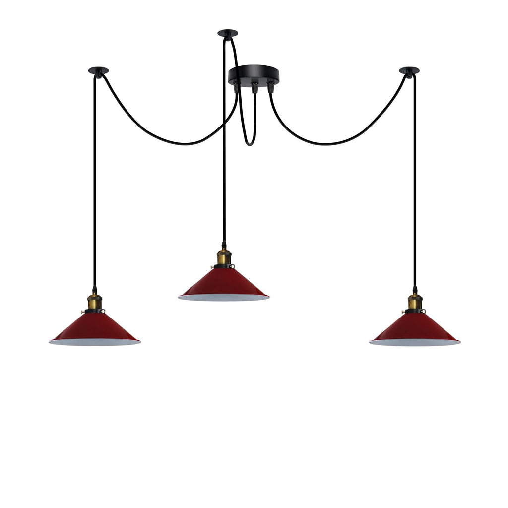 Industrial 6-Light Spider Pendant Ceiling Lamp E27 Metal Fixture Adjustable Cables