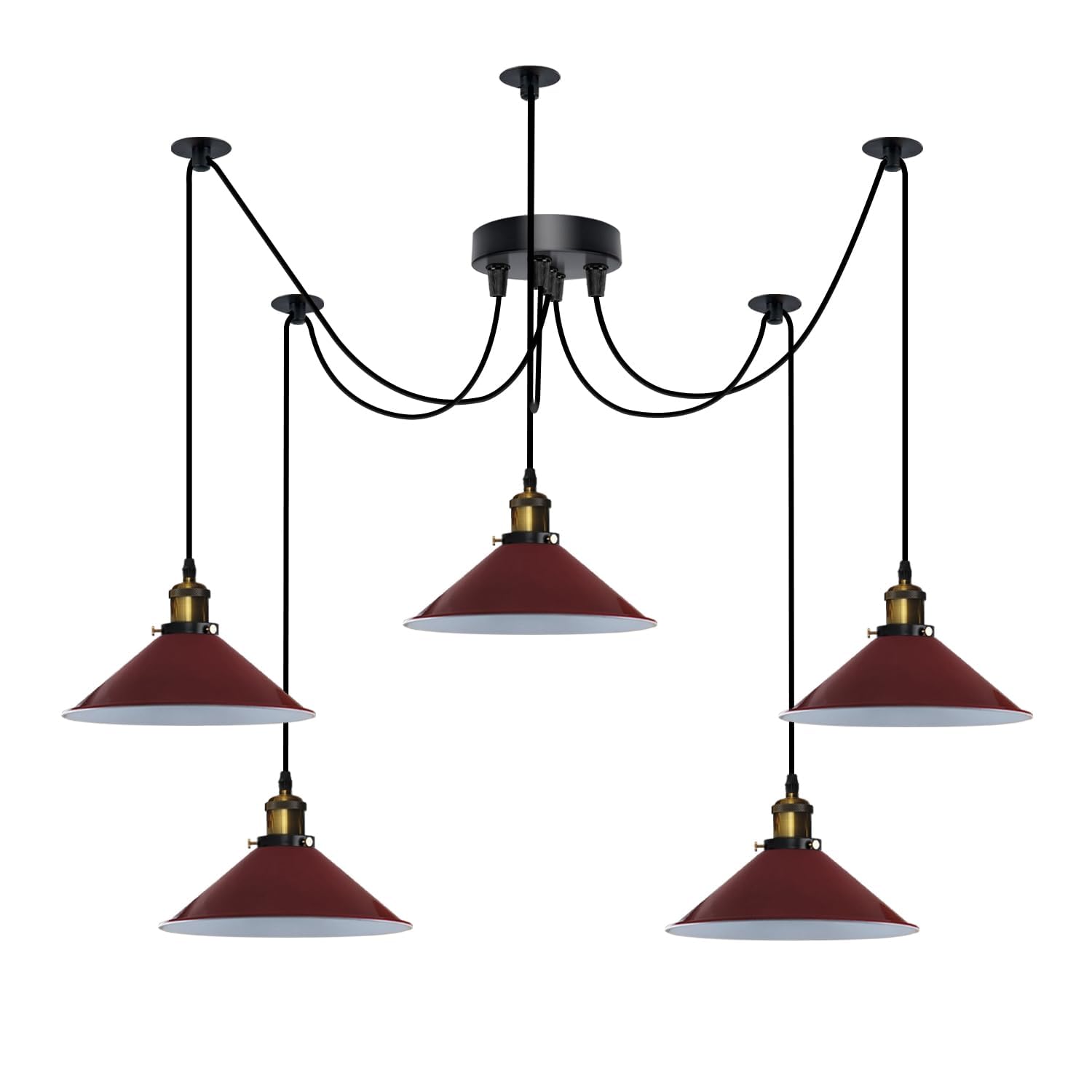 5 Light Spider Pendant Light Height Adjustable Metal~6194