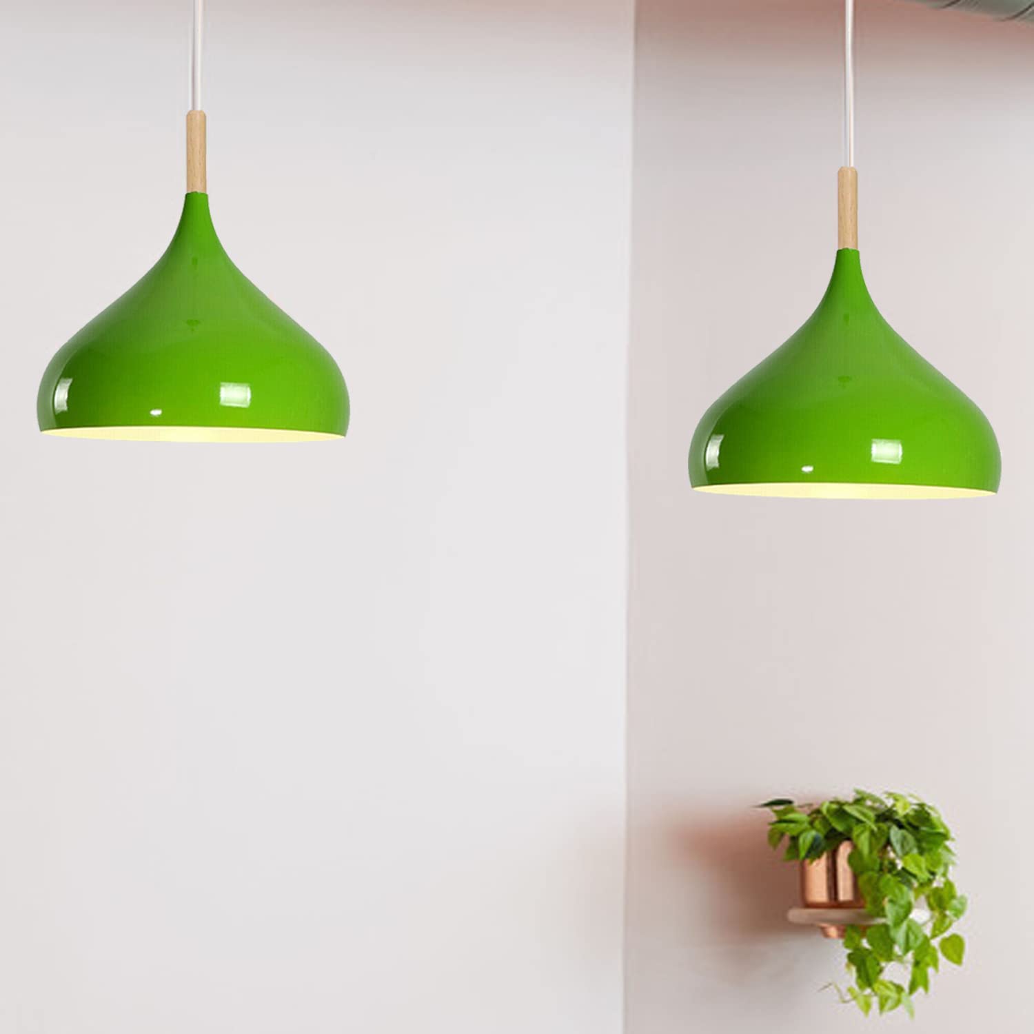 Industrial Vintage Metal Dome Pendant Light Fixture, Dimmable E27 Base Ceiling Lamp