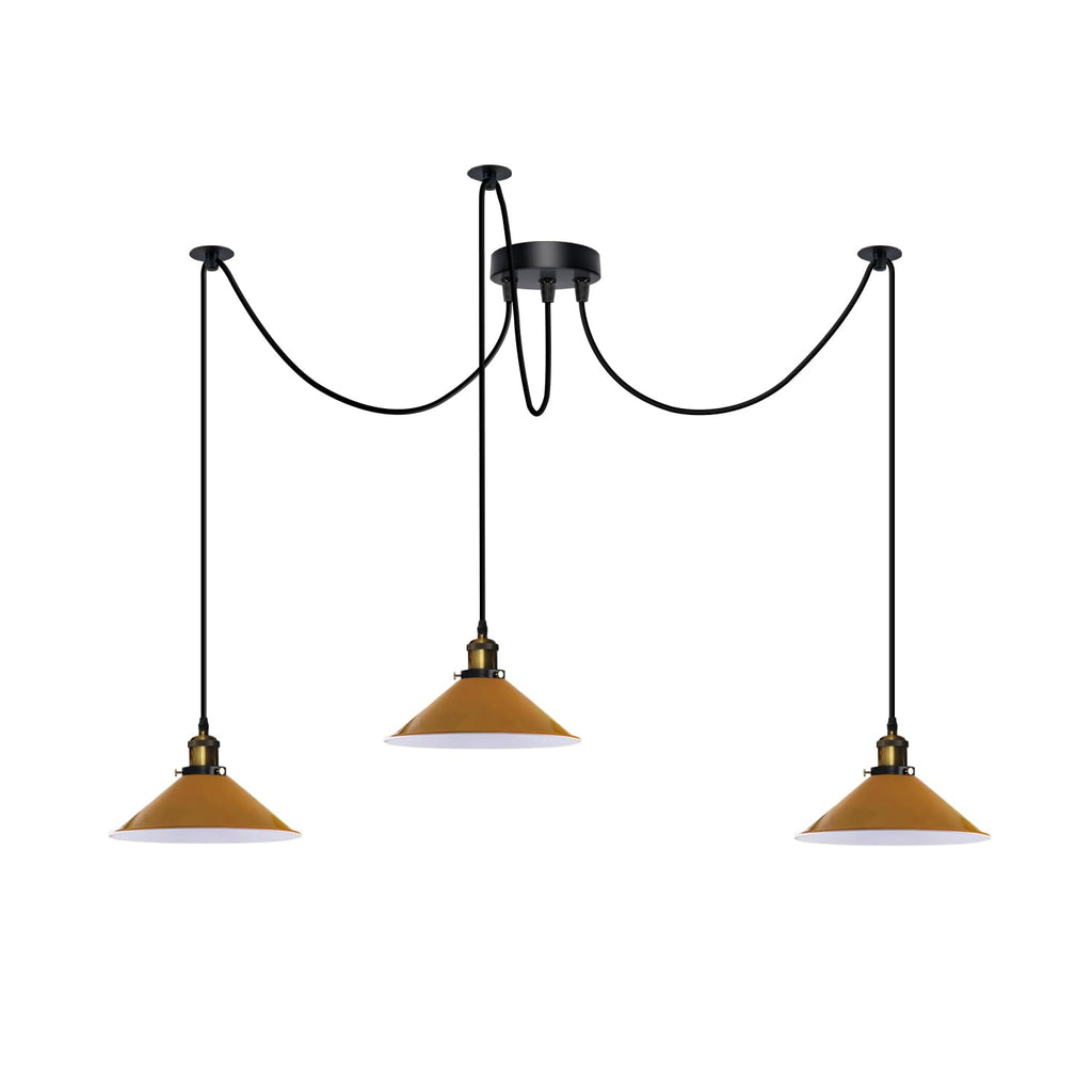 Industrial 6-Light Spider Pendant Ceiling Lamp E27 Metal Fixture Adjustable Cables