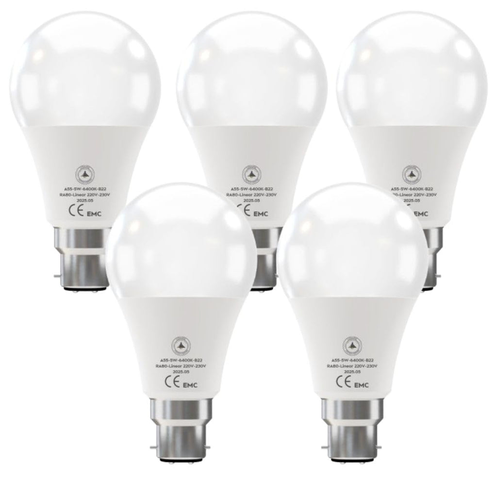 5W B22 Bayonet GLS LED Light Bulb Cool White Energy Efficient Globe