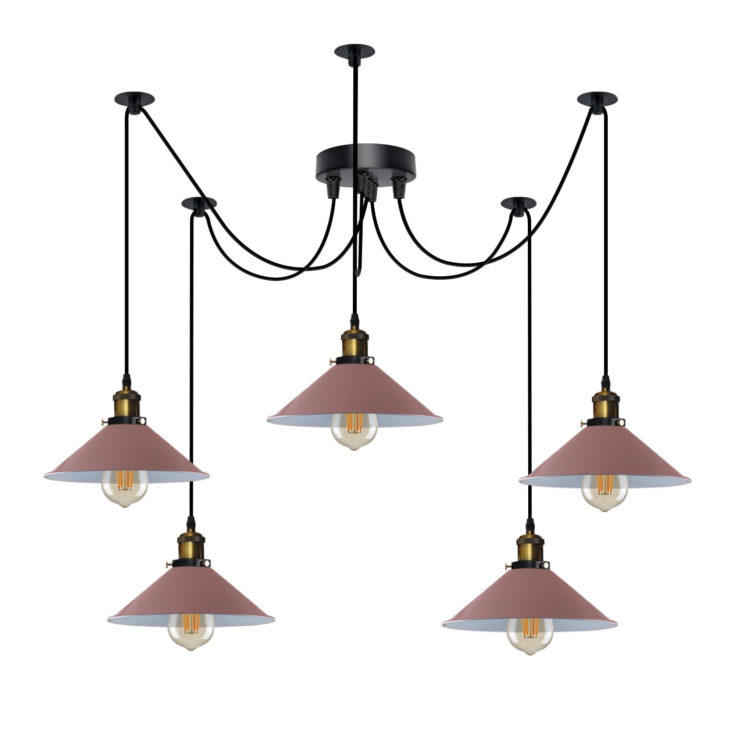 5 Light Spider Pendant Light Height Adjustable Metal~6194