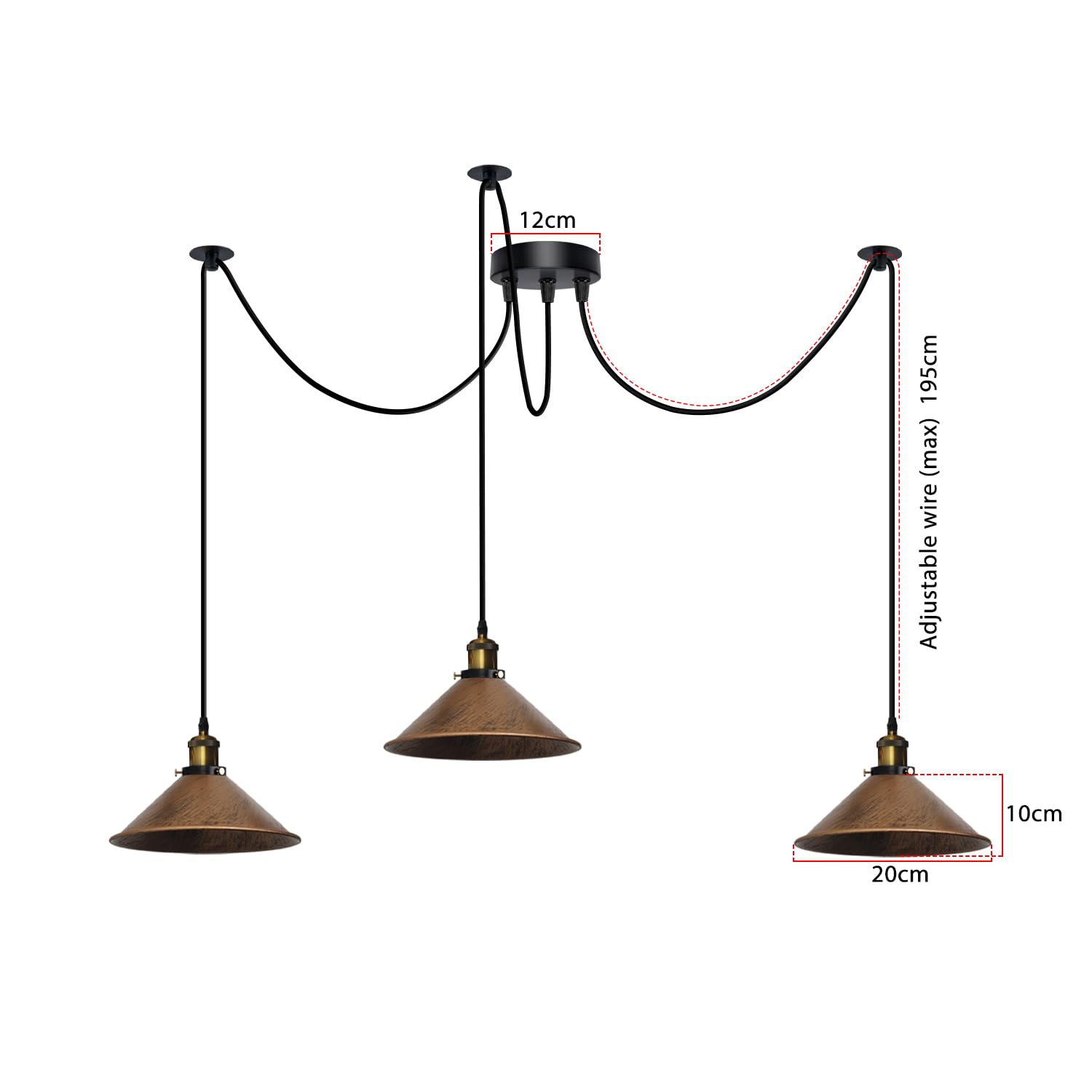 3 Fluming Spider Pendant Light E27 Metal ~6175