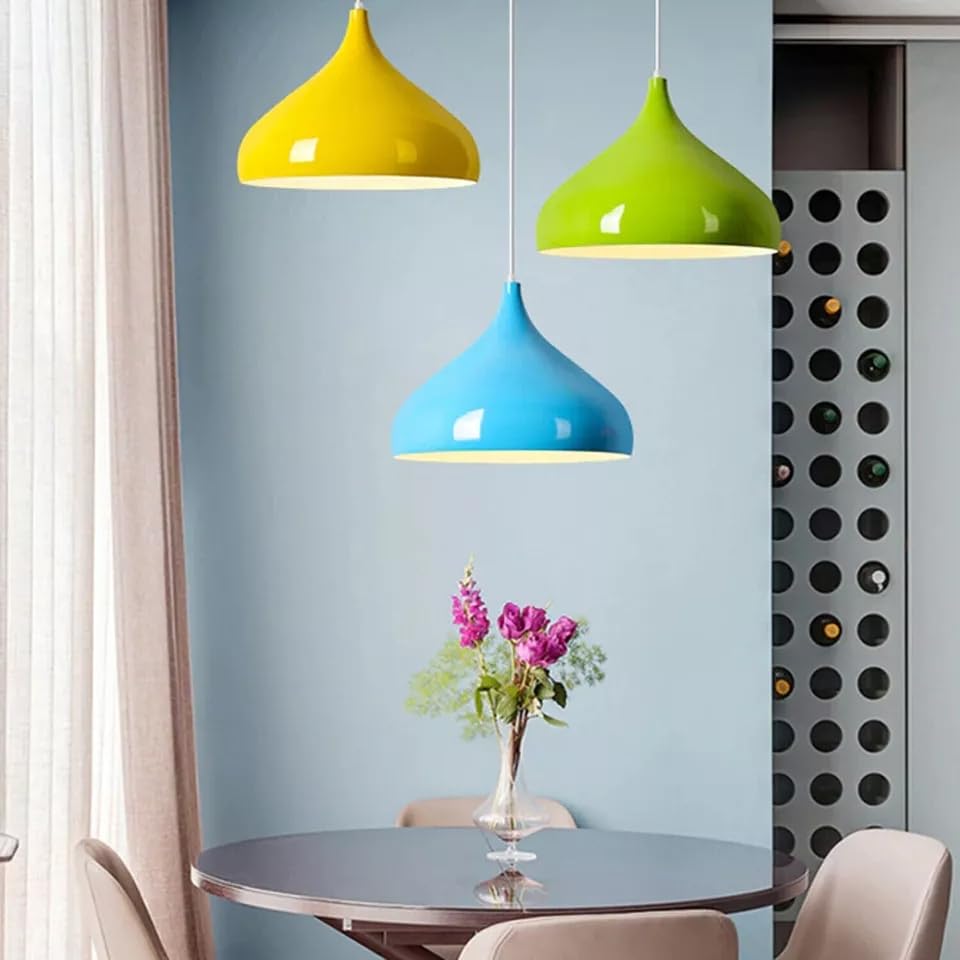 Industrial Vintage Metal Dome Pendant Light Fixture, Dimmable E27 Base Ceiling Lamp