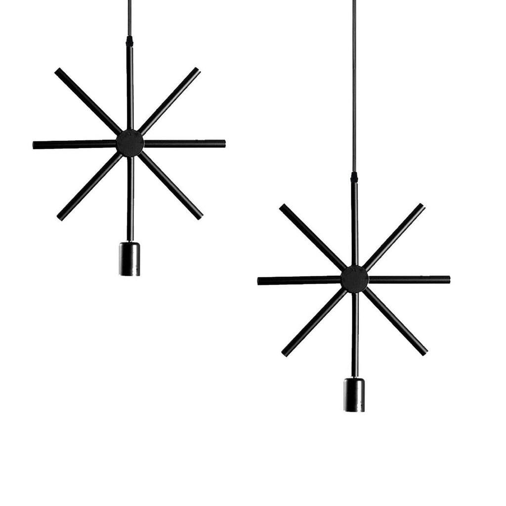Industrial Black Metal Star Cage Ceiling Pendant Light Fixture for Home Decor
