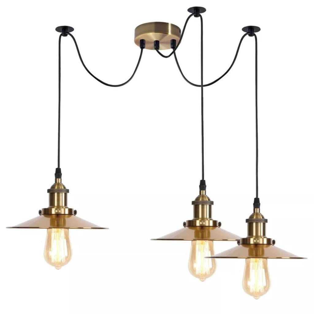 Vintage Industrial Metal Ceiling Pendant Light Fixture with Adjustable Length