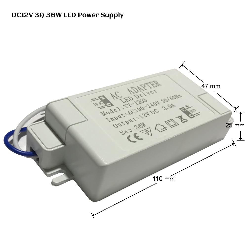 Versatile 12V DC Constant Voltage LED Power Supply Transformer 24W 36W