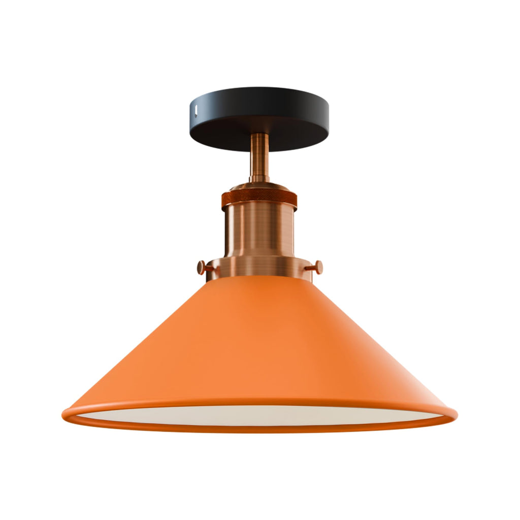 Modern Metal Semi Flush Mount Ceiling Light Fixture, E27 Bulb, Vintage Charm