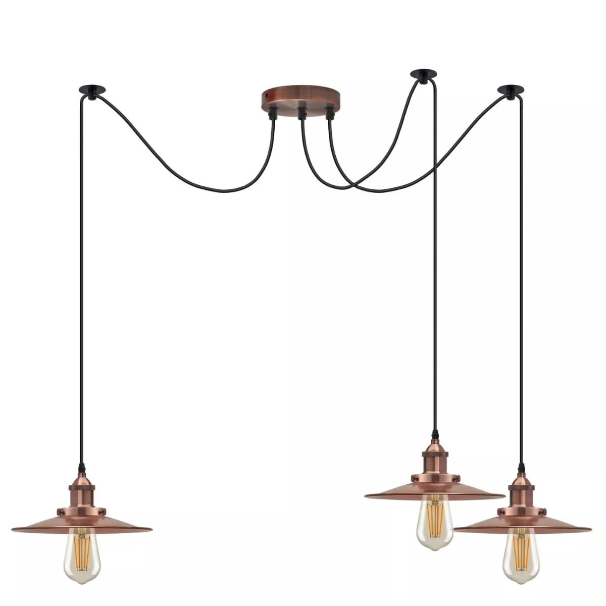 Vintage Industrial Metal Ceiling Pendant Light Fixture with Adjustable Length