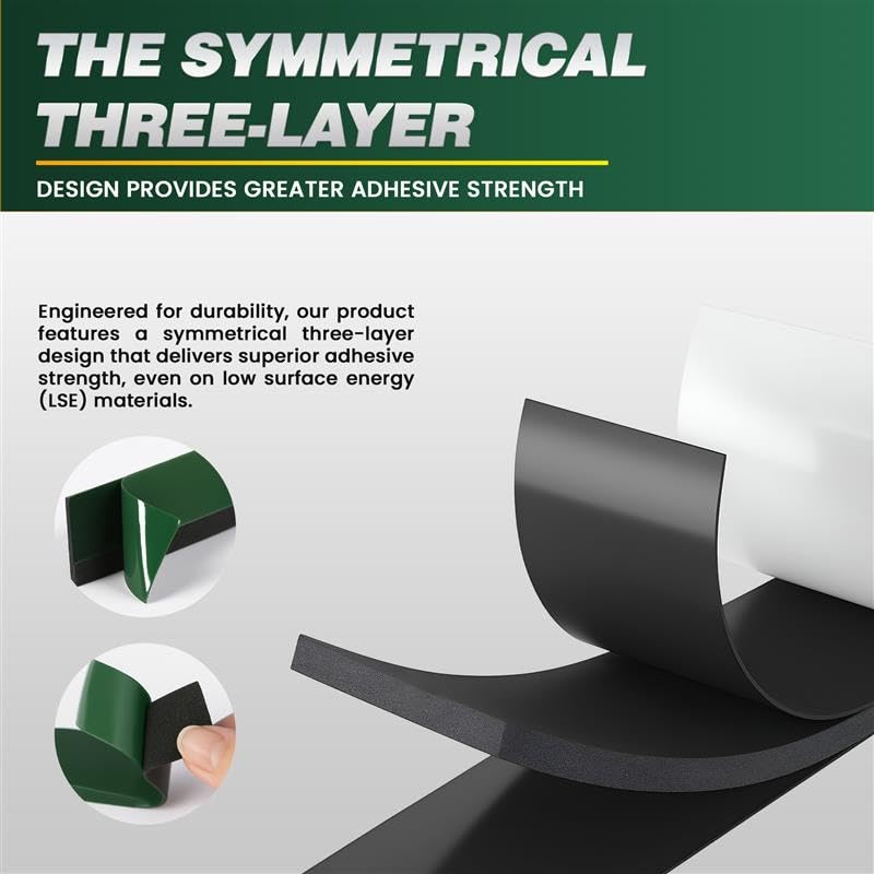 LEDSone Black 2.4cm x 5m Heavy Duty Waterproof Double Sided Tape ~6257