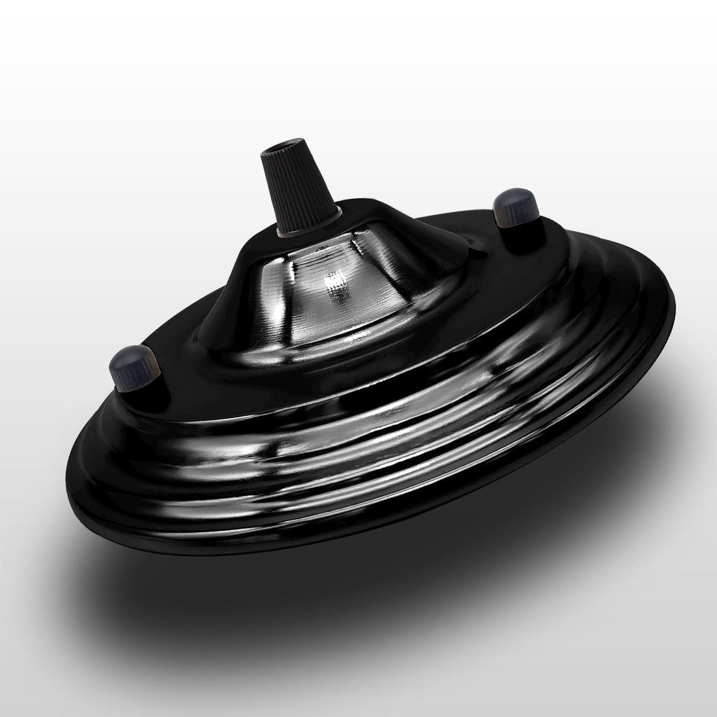 140mm Single Outlet Metal Front Fitting Ceiling Rose ~ 5785