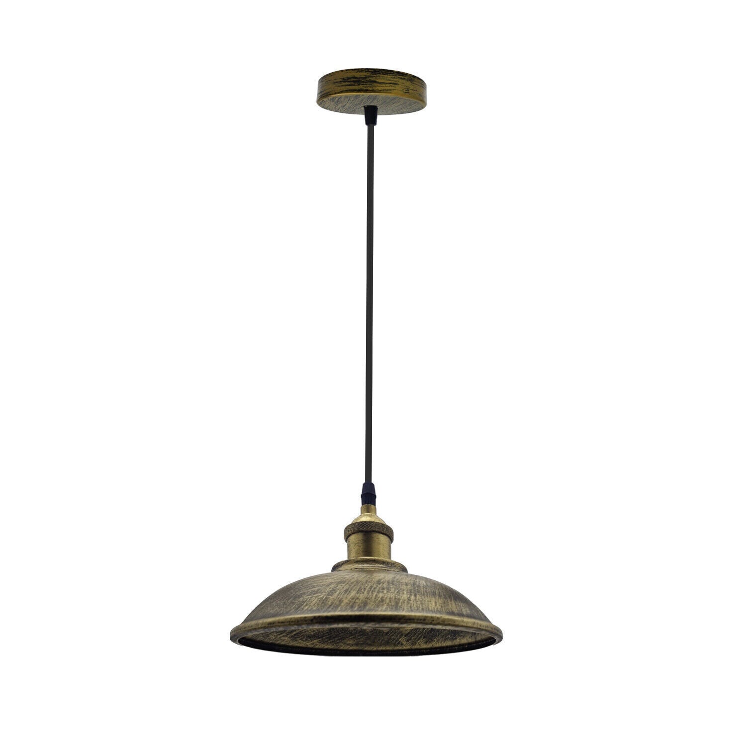 Brushed Brass Vintage Industrial Metal Pendant Light for Modern Home Spaces