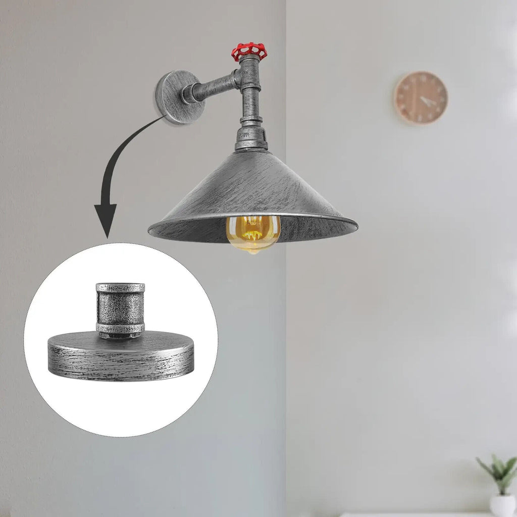 Vintage Industrial Metal Single Outlet Ceiling Rose for Wall Lights
