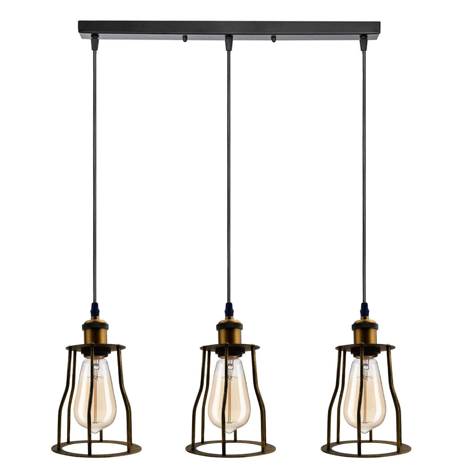 Vintage Industrial Ceiling Pendant Light Fitting Wire Cage Hanging Retro Lamp ~6185