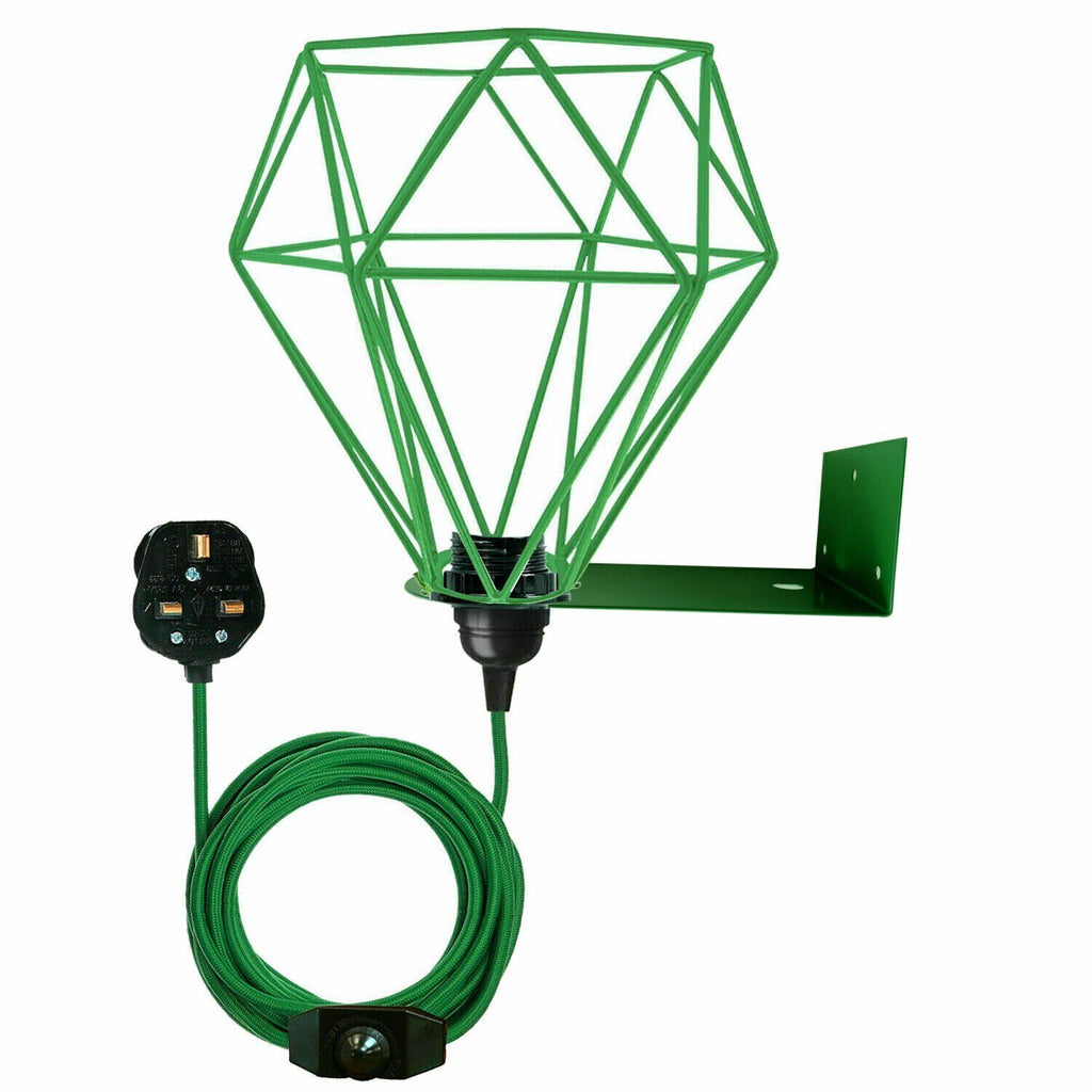 Adjustable Metal Swing Arm Plug-In Wall Sconce Light with Fabric Cable