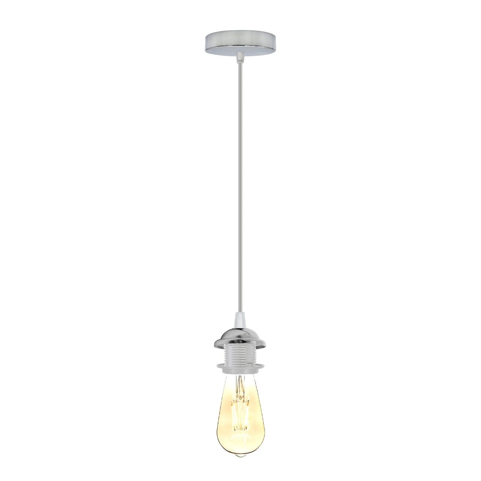 Vintage Industrial E27 Pendant Light Kit Metal Bulb Holder Ceiling Lamp