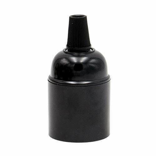 Sleek Black E27 Screw Bulb Holder Lamp Base Socket with Cord Grip