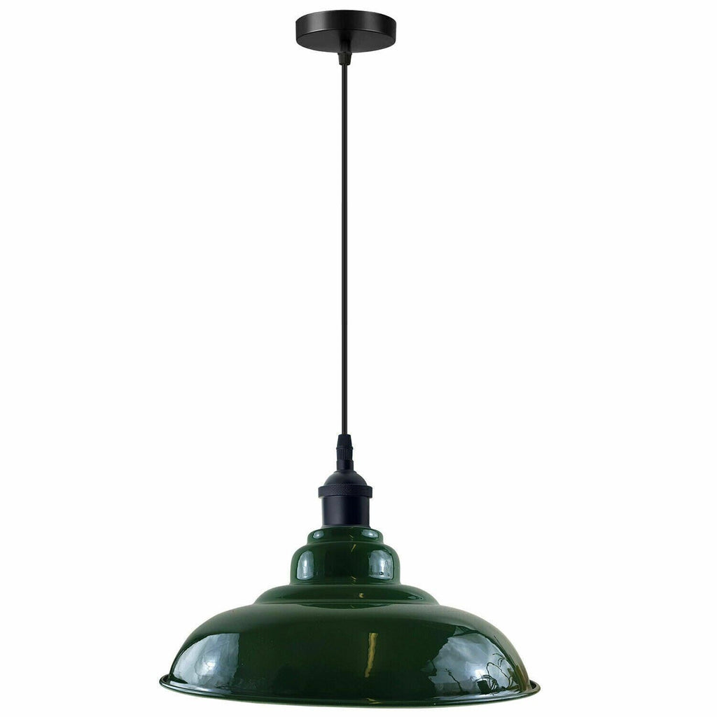 Industrial Metal Dome Pendant Light E27 Base, Vintage Kitchen Island Fixture