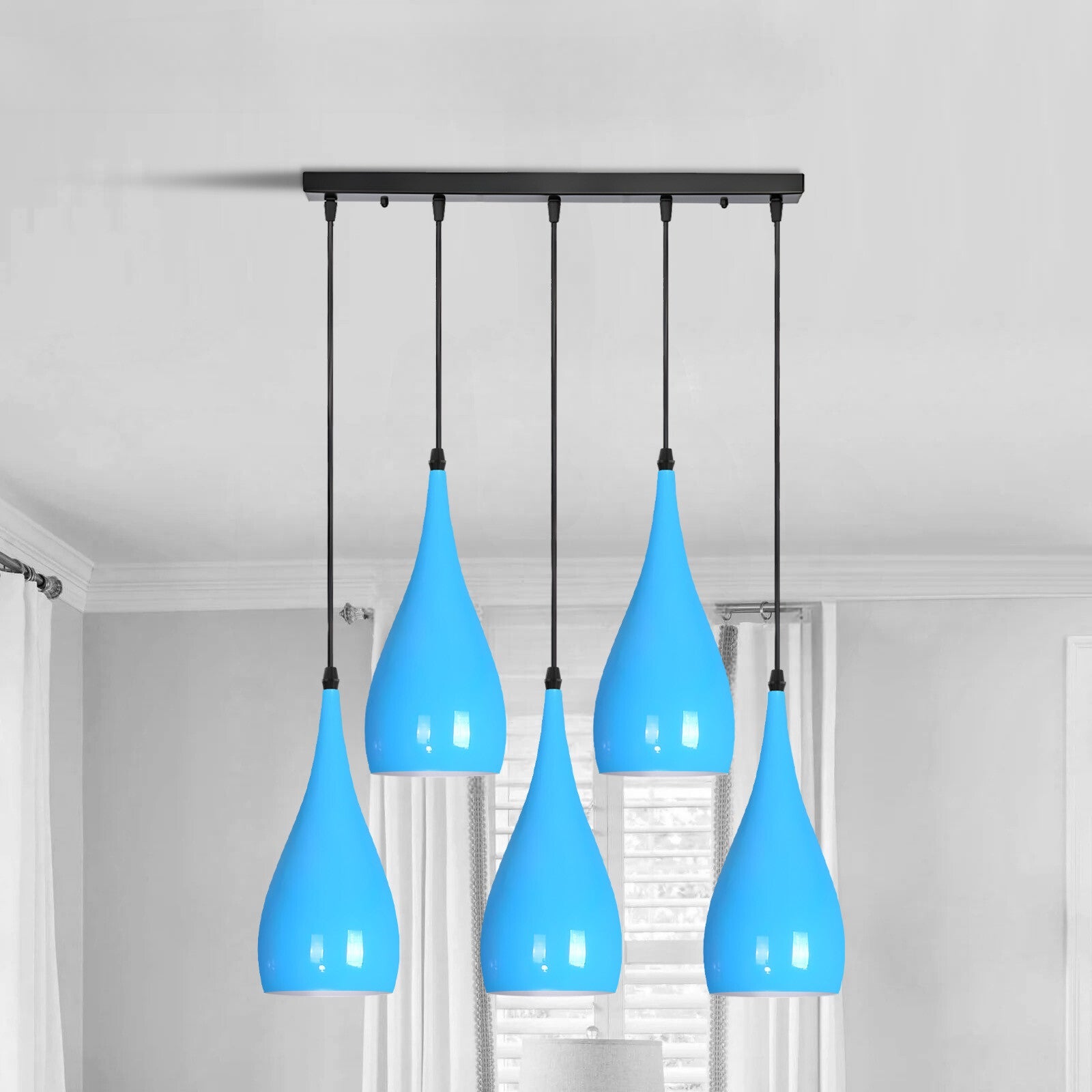 5 Way Ceiling Pendant Light Industrial Hanging Lamp ~6108