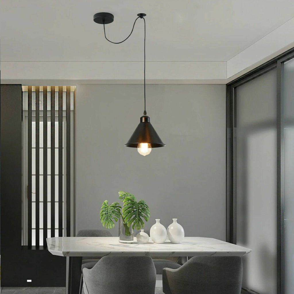 E27 Pulley Wheel Pendant Light Fitting ~6283