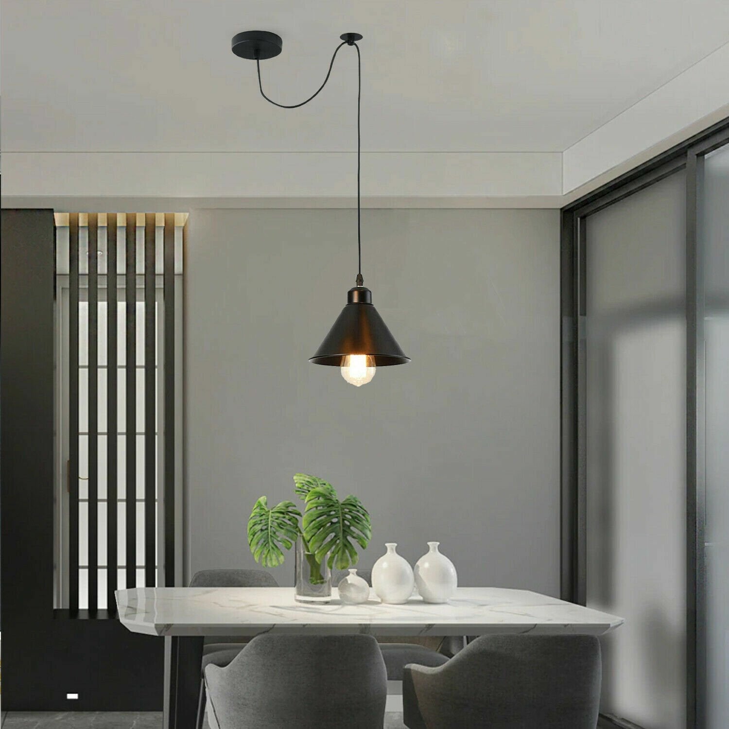 E27 Pulley Wheel Pendant Light Fitting ~6283