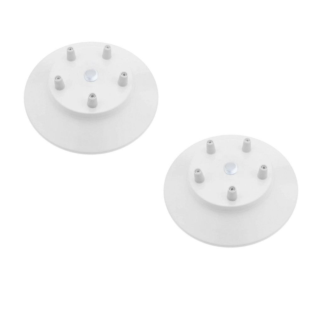 White 5-Outlet Metal Ceiling Rose for Vintage Industrial Pendant Lights