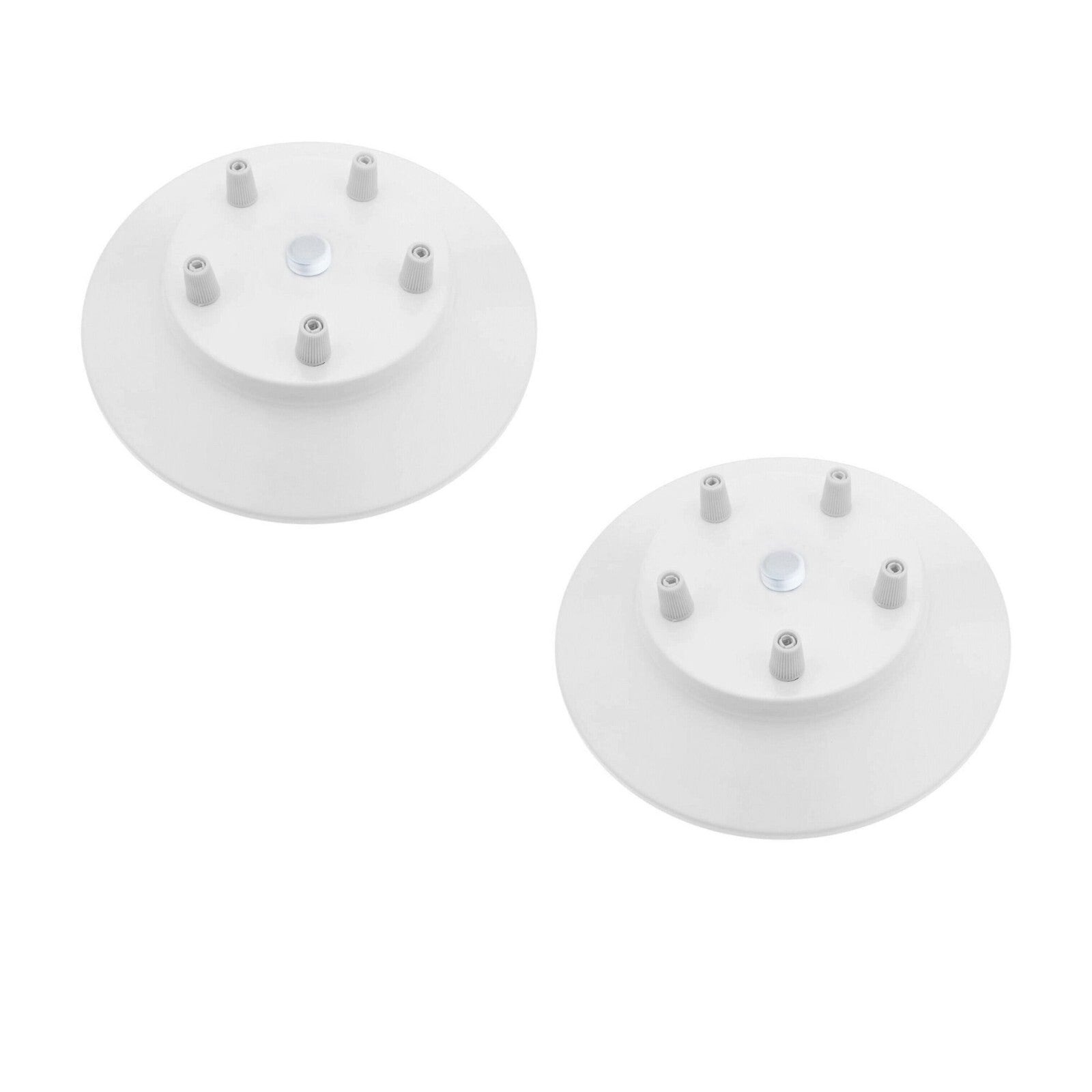 5 Outlet White Ceiling Rose - Vintage Metal Light Fitting for Pendant Lights ~6140