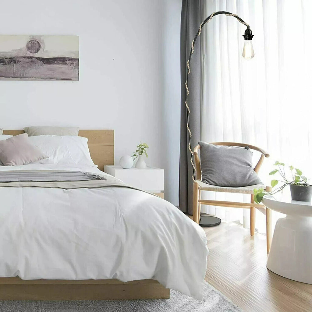 Twisted Hemp Rope Pendant Light Kit UK Plug, E27 Fitting ~6027