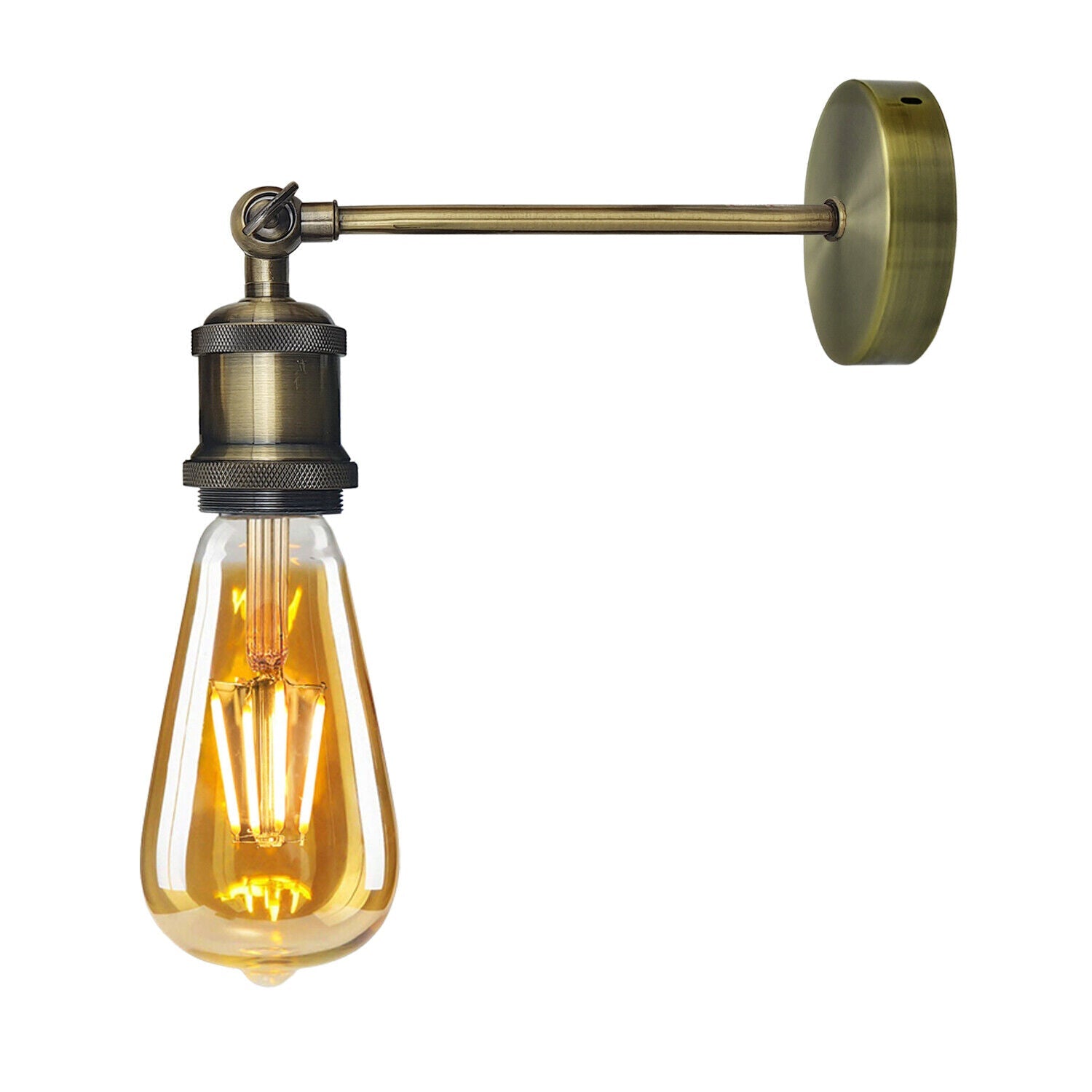 Retro Industrial Metal Wall Sconce Light with Adjustable Arm, E27 Base